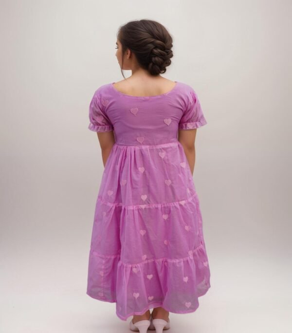 Heart Embroidery Maxi Pink - Image 3