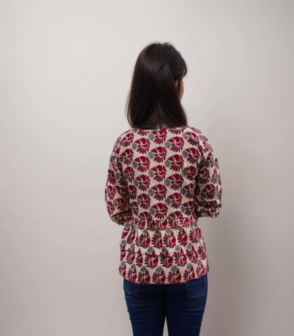 Maroon Peplum Top - Image 3