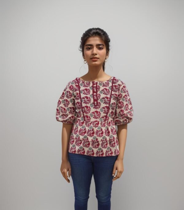 Maroon Peplum Top