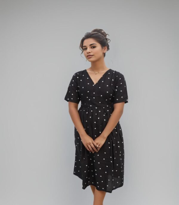 Black Heart Rayon Dress