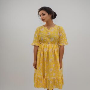 Yellow Kantha Dress