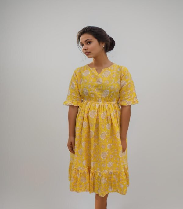 Yellow Kantha Dress